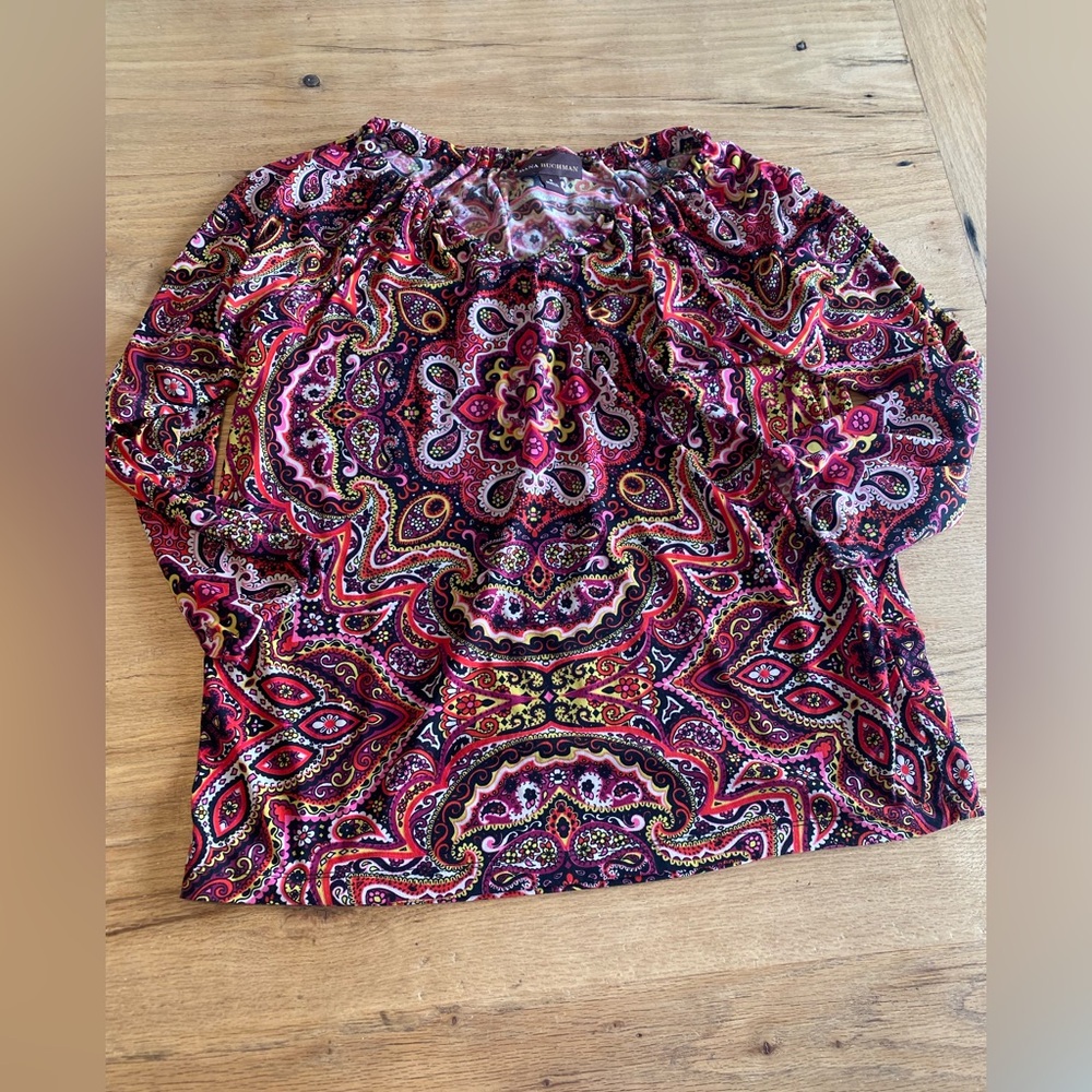 Dana‎ Buchman Multicolor Paisley Blouse small Preloved